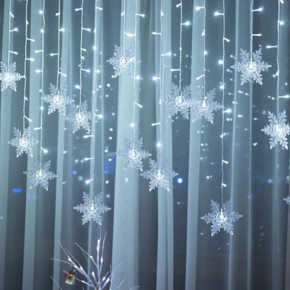 Cortina de Luzes LED Floco de Neve – Magia Natalina em Cada Detalhe